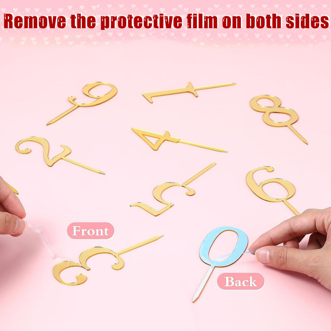 Gold Acrylic Number Cake Toppers, 0-9 Set – view 3