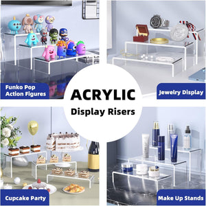Clear Acrylic Display Risers Set, 3 Sizes – Yosham
