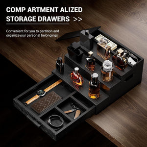 12-Inch Black Wood Cologne Organizer for Men – Yosham