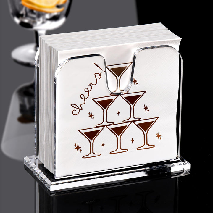 Clear Acrylic Cocktail Napkin Stand, 5.75 in – view 2