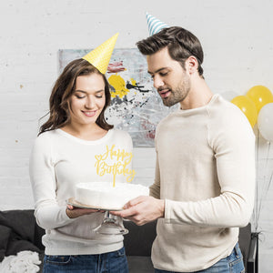 Gold Acrylic Happy Birthday Cake Topper Set – Yosham