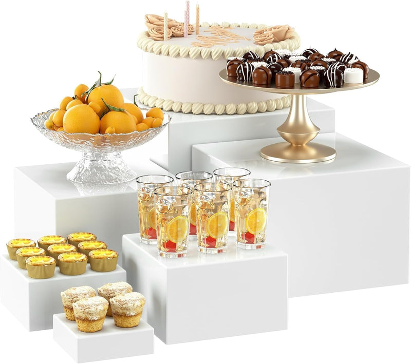 White Acrylic Buffet Display Boxes, Set of 6 – Yosham