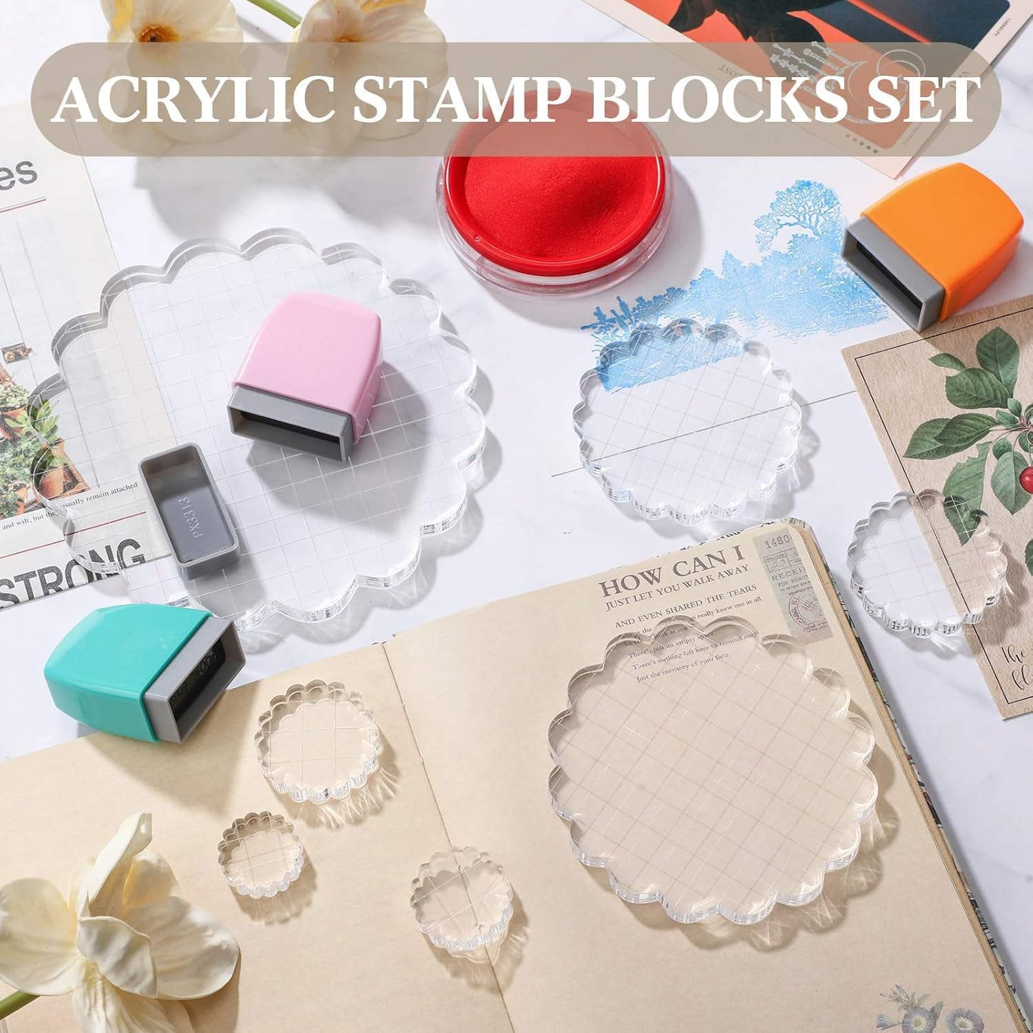 Circular Acrylic Stamp Blocks, 7-Piece Set – view 3