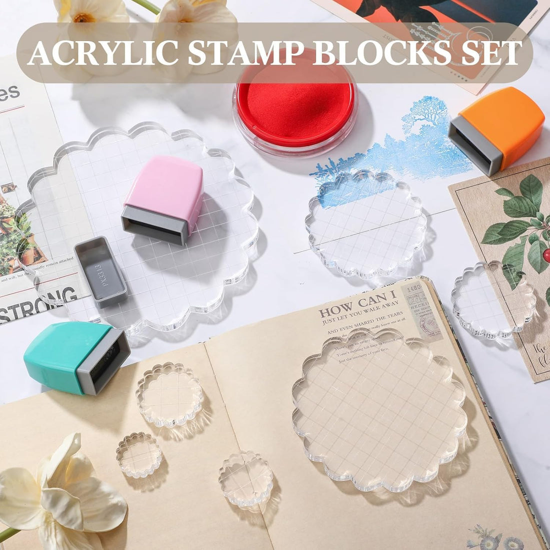 Circular Acrylic Stamp Blocks, 7-Piece Set – view 3