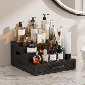 12-Inch Black Wood Cologne Organizer for Men – Yosham