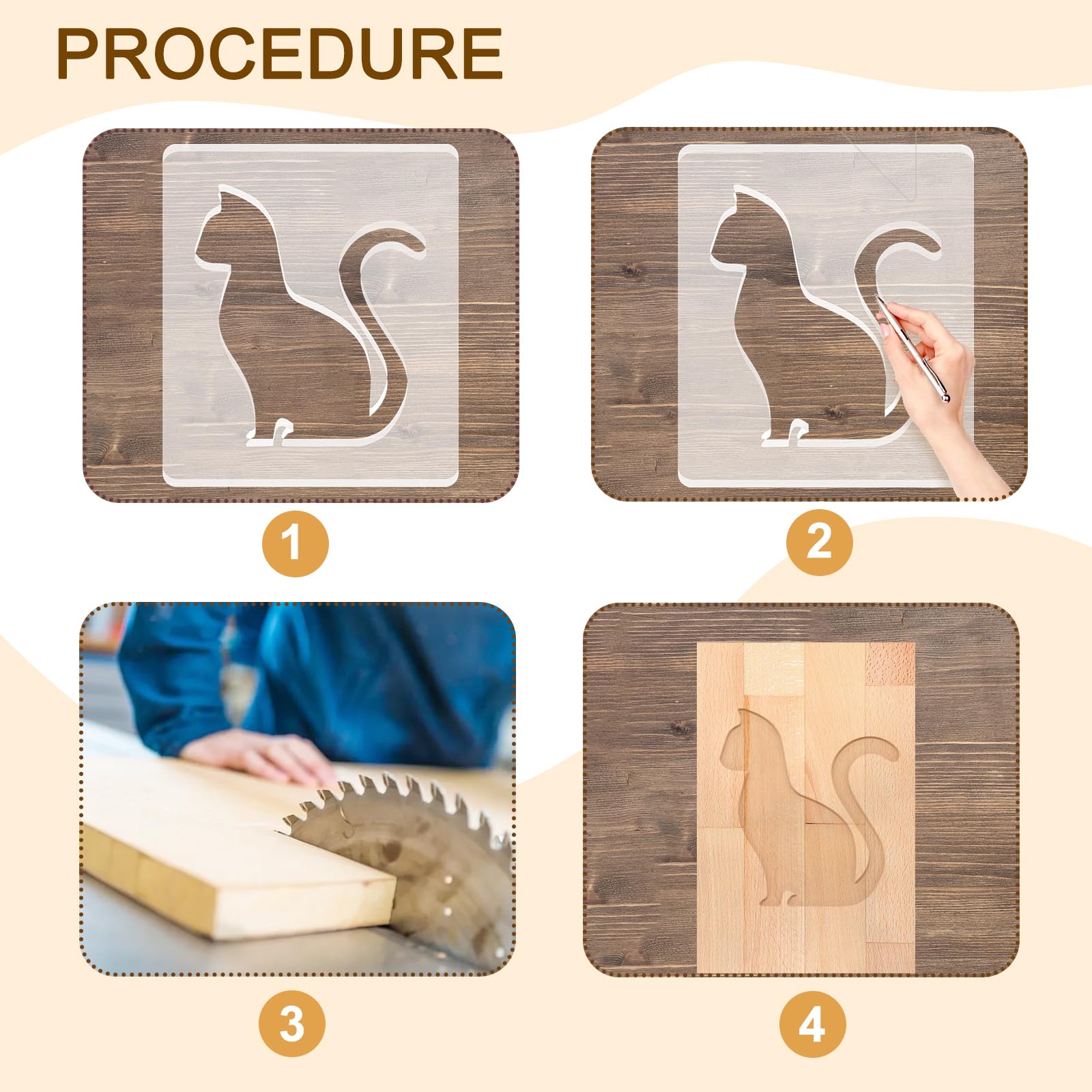 Cat Acrylic Router Inlay Template – view 4