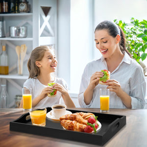 Bamboo Serving Tray with Handles, Breakfast Bed – Yosham