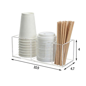 Acrylic Cup Organizer for Coffee Bar, 3-Slot – Yosham