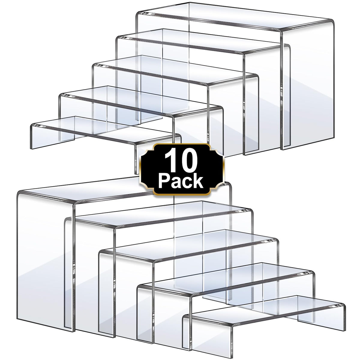 Large Clear Acrylic Display Risers, 10 Pcs – Yosham