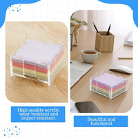 1PC Scalloped Acrylic Sticky Note Holder – 3x3 Inch Clear Wave-Edge Notepad Dispenser, Thick Durable Desk Organizer for Office, Home, Dorm & Classroom