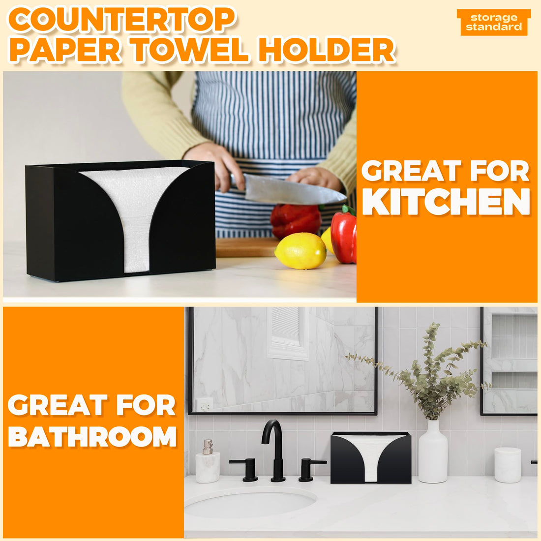 Matte Black Acrylic Countertop Paper Towel Dispenser – view 6
