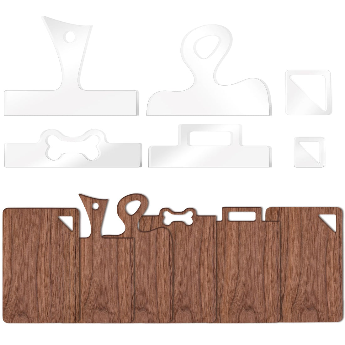 Acrylic Charcuterie Handle Templates, 6-Pc Style 2