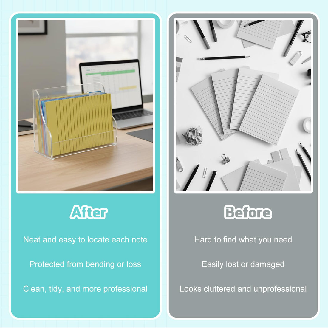 Clear Acrylic Index Card Holder for 4 × 6 in Cards, Pack of 4 – view 5