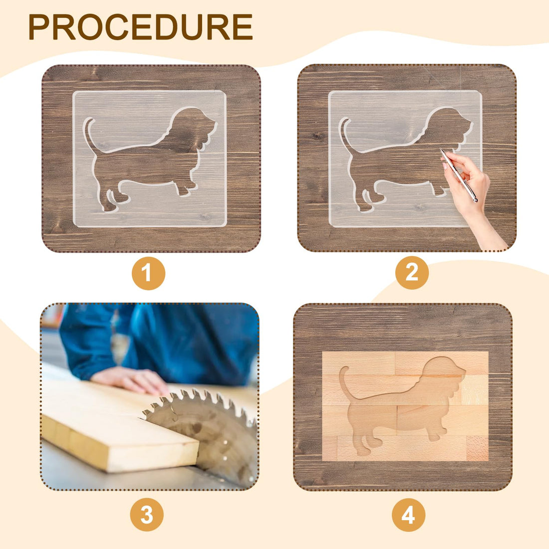 Acrylic Dog Router Inlay Template for Woodworking — Dog – view 4