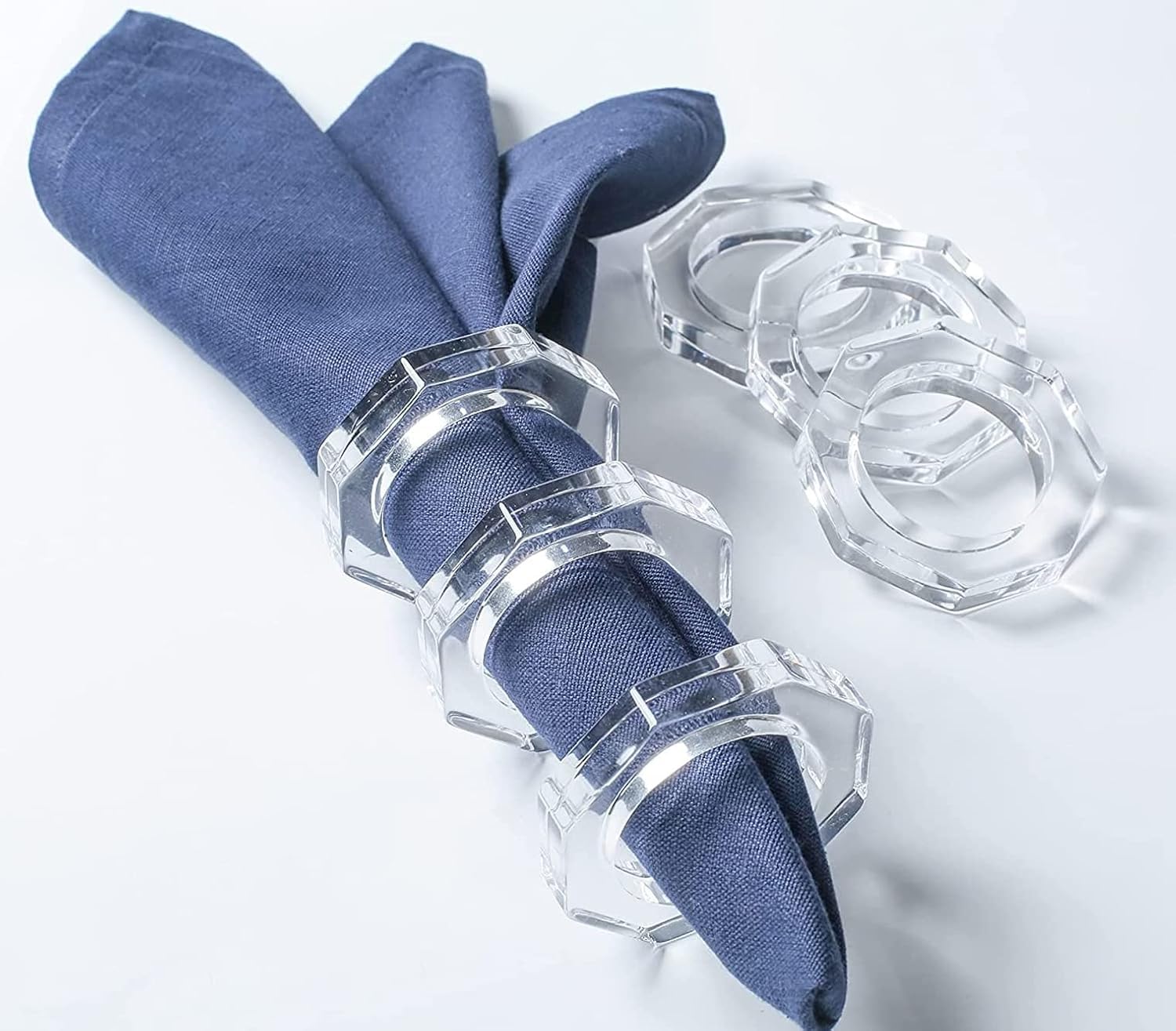 Acrylic Napkin Ring Holder, Set of 6 — (6, Octane