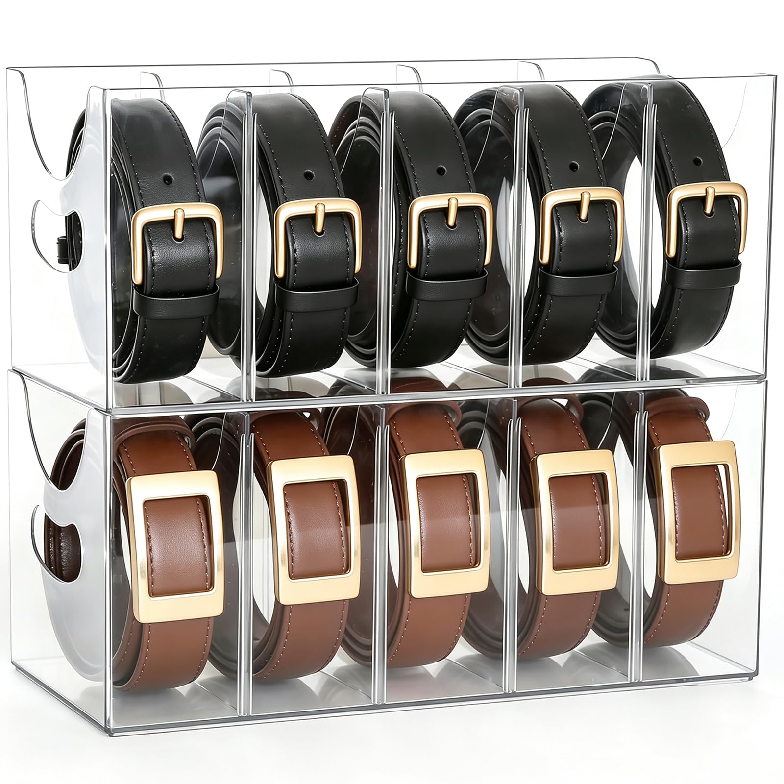 Clear Acrylic Belt & Tie Organizer, 2 Pack – Yosham