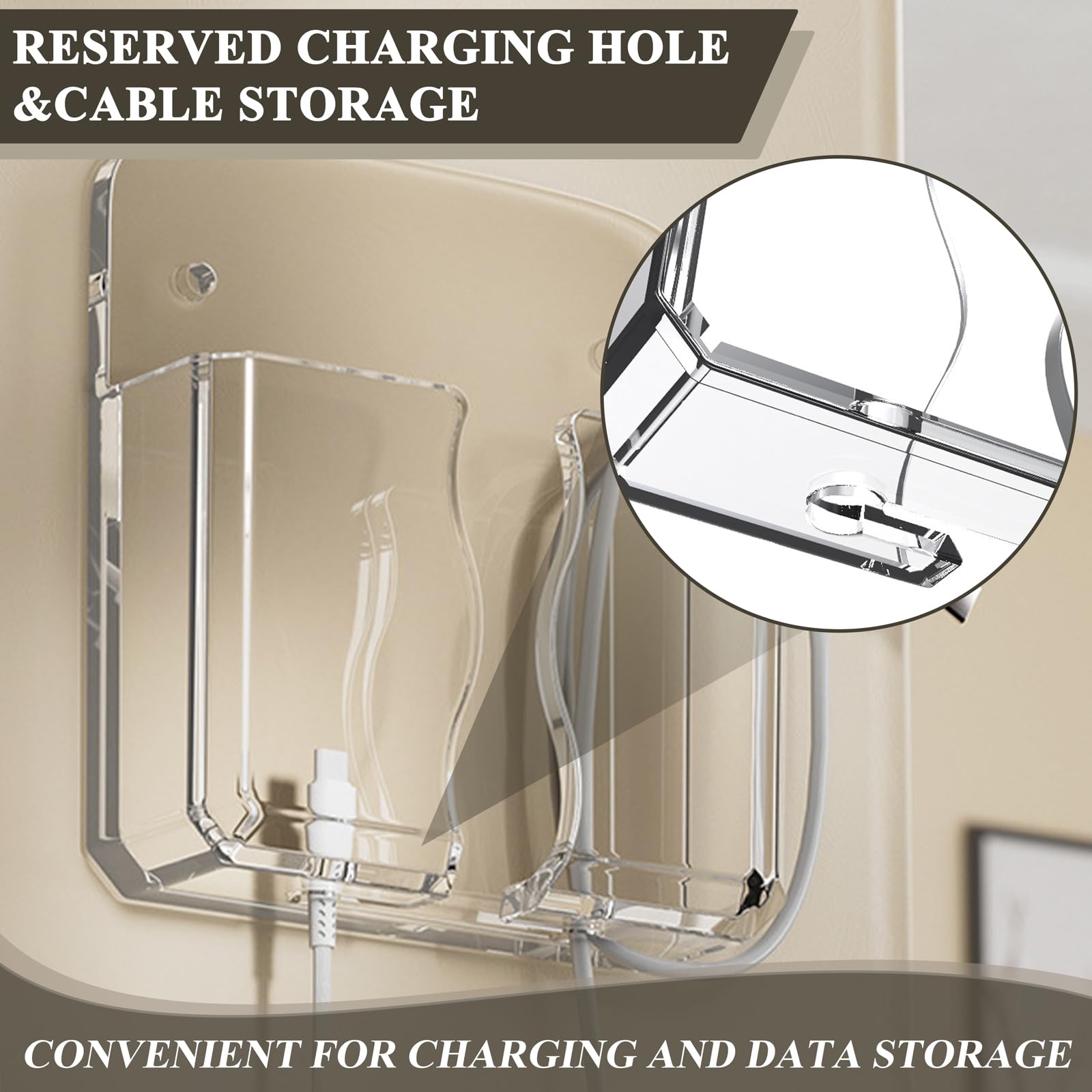 Transparent Wall-Mount Phone Holder, Pack of 2 – view 5