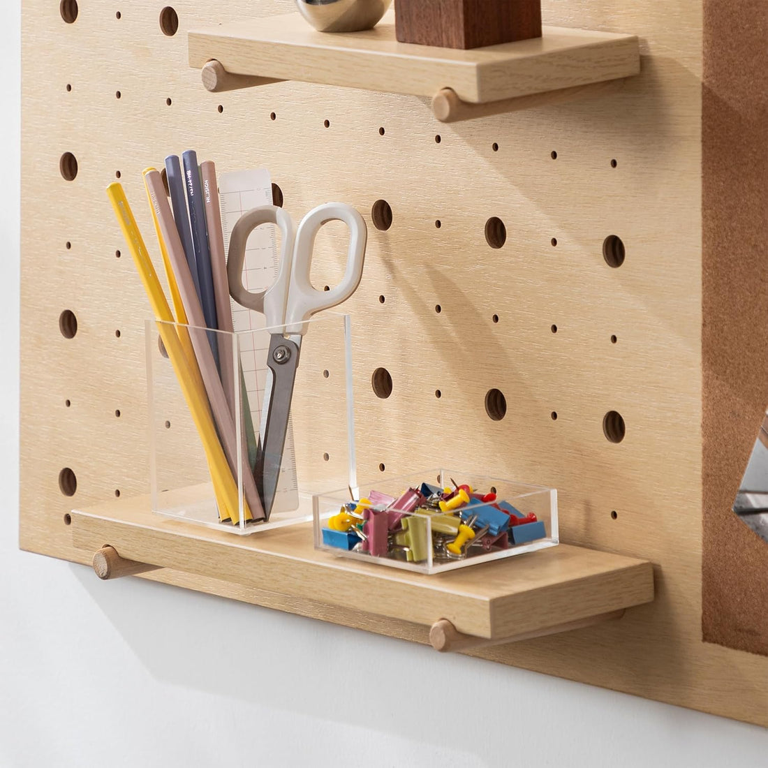 Clear Acrylic Desk Organizer Set, 3 Pcs: Pen Holder, Sticky Note Holder & Clip Tray – view 7