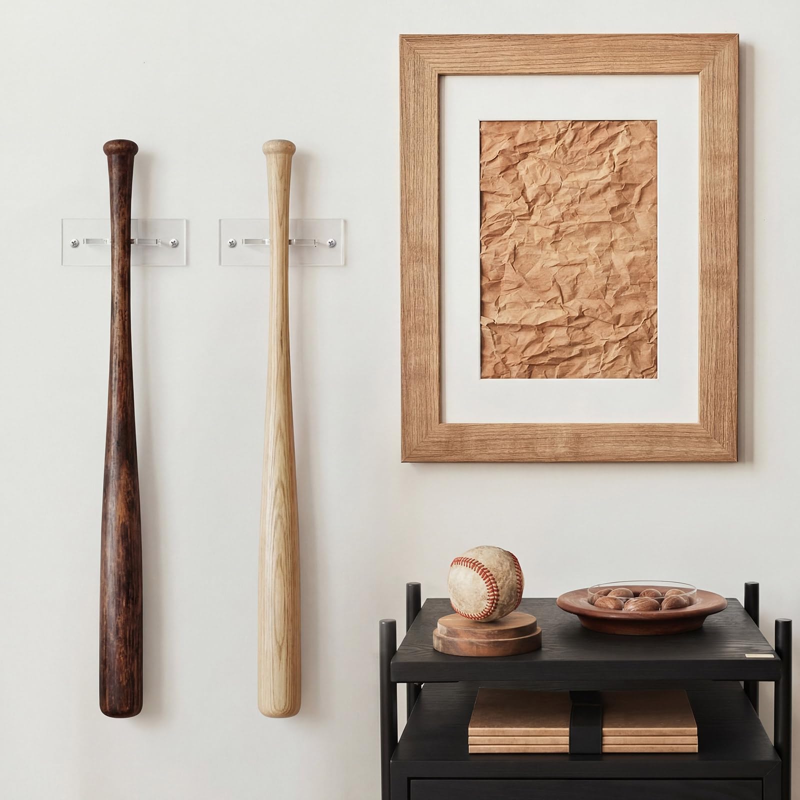 2 Pack Baseball Bat Holder Acrylic Vertical Baseball Bat Rack Holder Wall Mount Softball Bats Display Wall Hanger for Organization Sports Decor – view 3