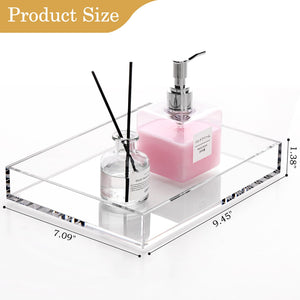 Clear Acrylic Bathroom Vanity Tray, 9.45x7.09 – Yosham