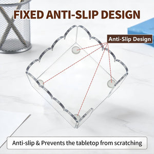 Scalloped Clear Acrylic Sticky Note Holder – Yosham