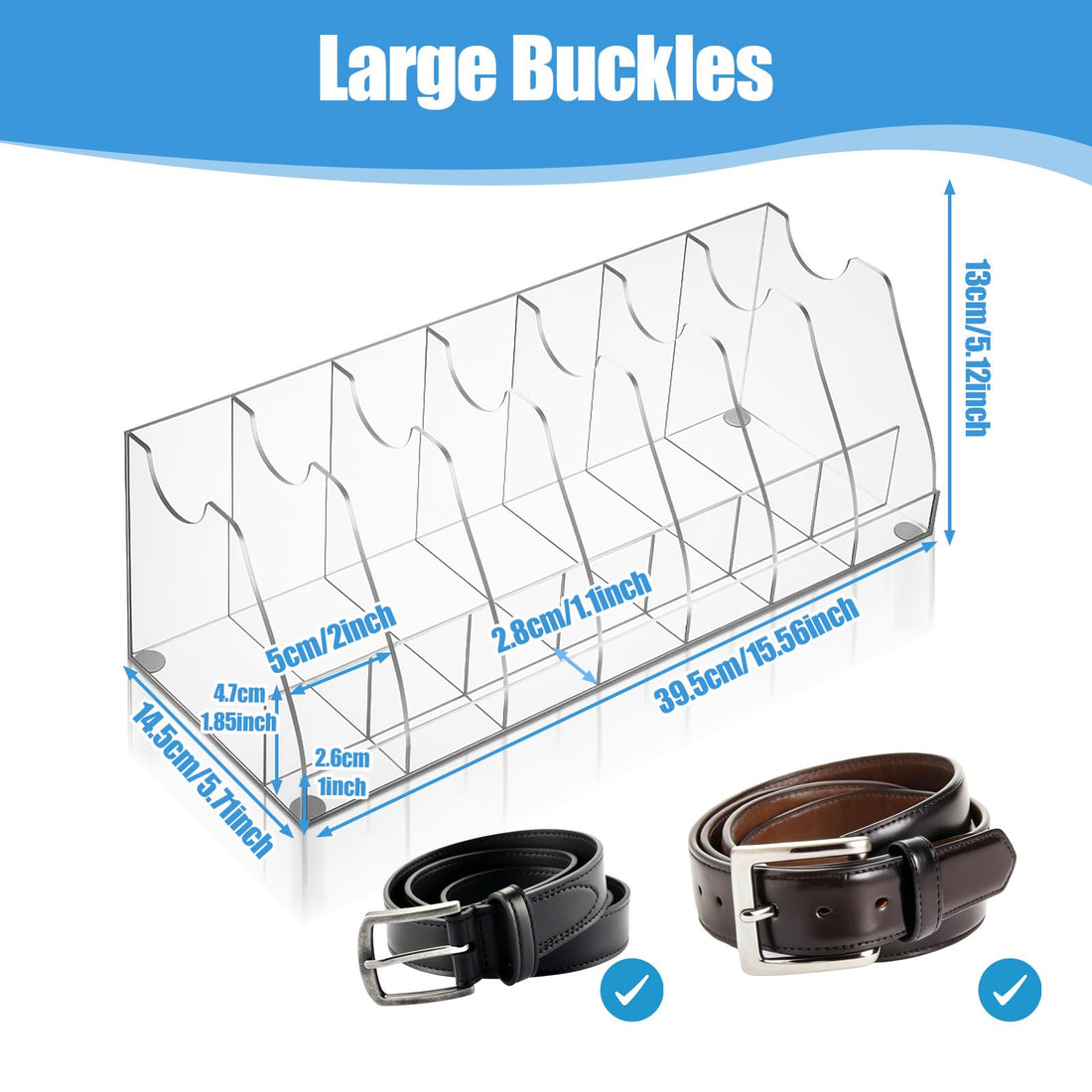 7-Compartment Acrylic Belt Organizer – view 2