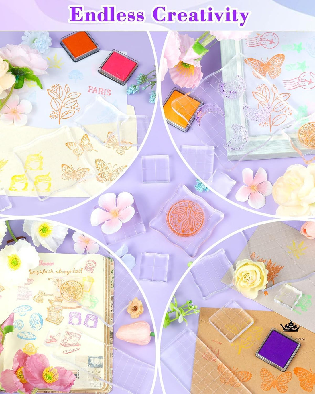 Acrylic Stamp Blocks Set, 7 Sizes for Crafting – view 6