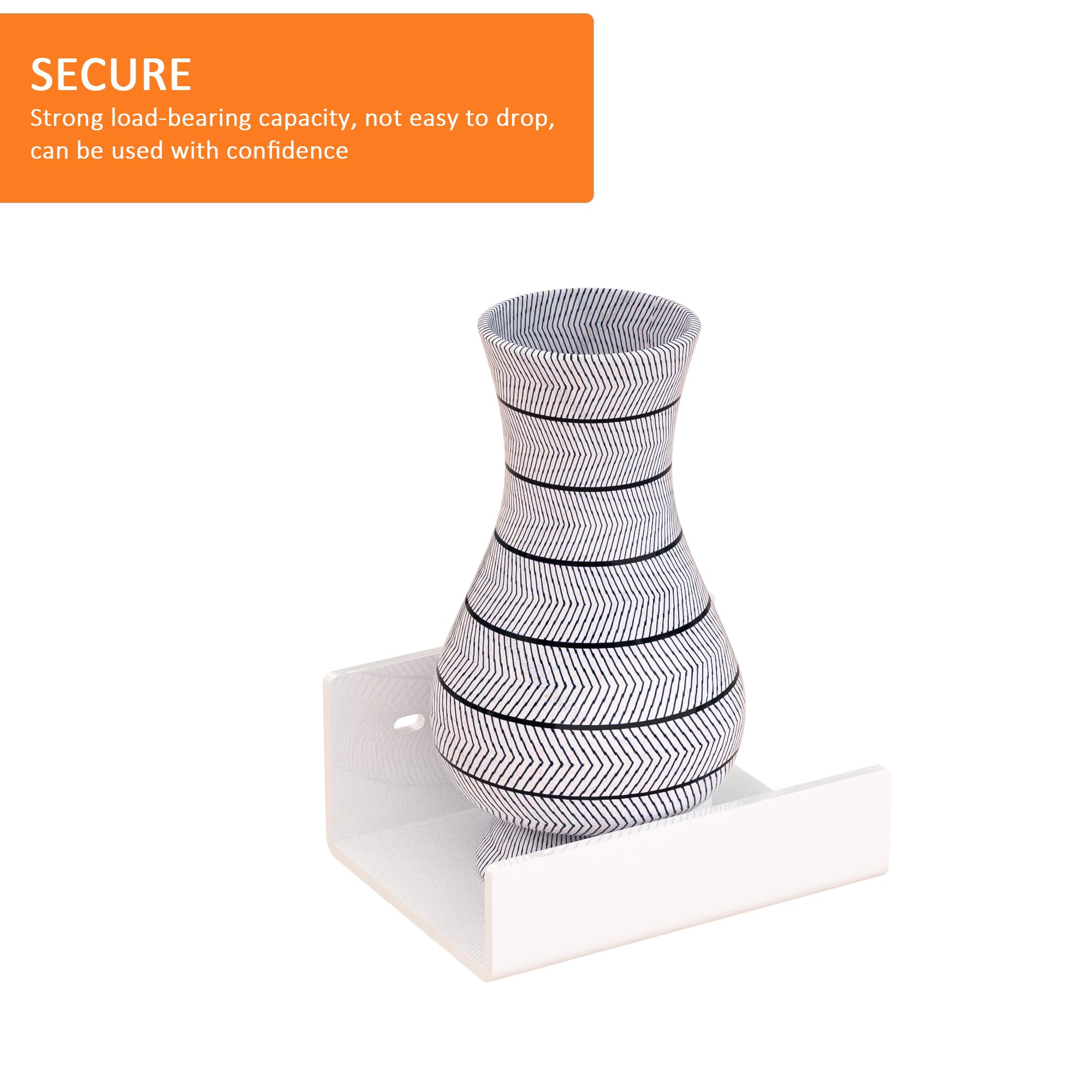 Mini L-Shape Acrylic Wall Shelves, Pack of 2 — 5 inch White – view 6