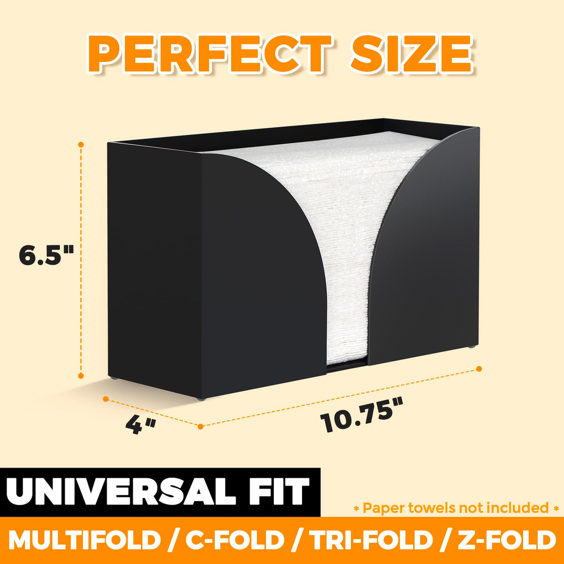 Matte Black Acrylic Countertop Paper Towel Dispenser – view 5