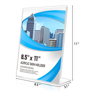 8.5x11 Double-Sided Acrylic Sign Holder, 12 Pack – Yosham