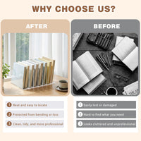 1 Pack 7 Section Clear Acrylic Desktop File Organizer Vertical File Sorter