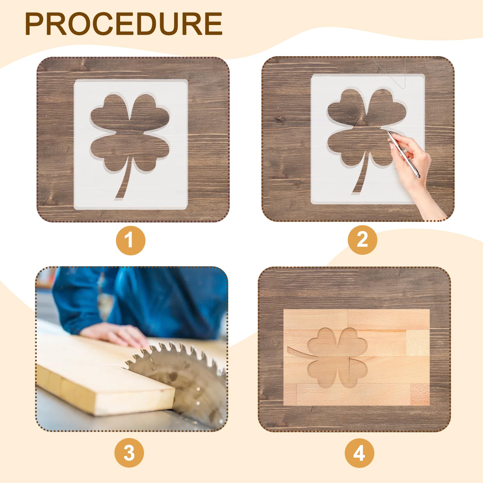 Acrylic Leaf Router Inlay Template for Woodworking – view 4