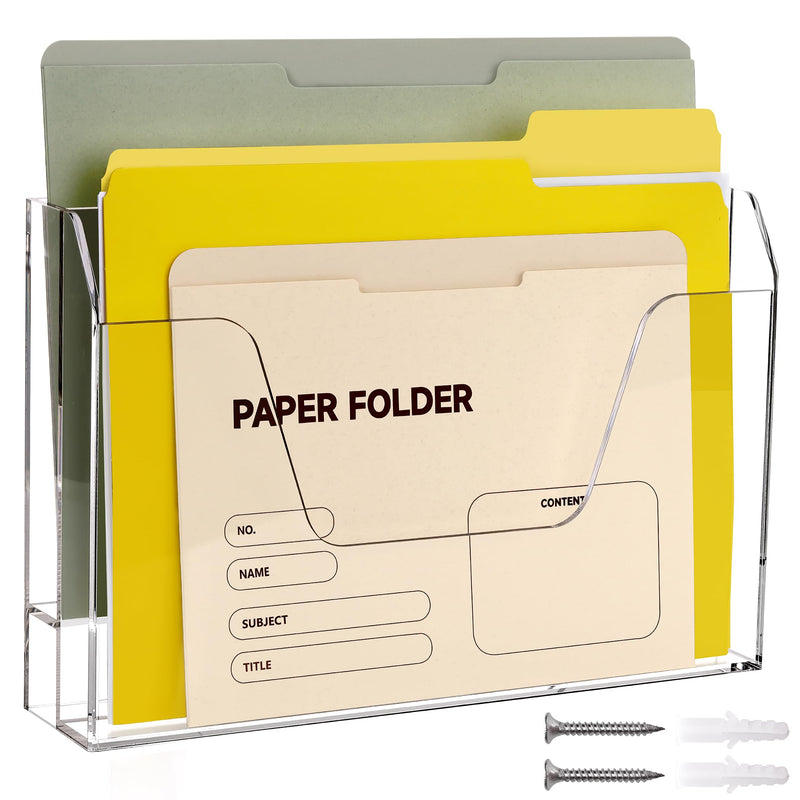 Acrylic Wall-Mount File & Mail Organizer, 2-Tier – Yosham