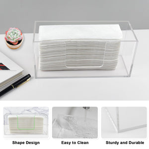 Acrylic Paper Towel Dispenser, Clear Napkin Holder for Bathroom, 1 Pack