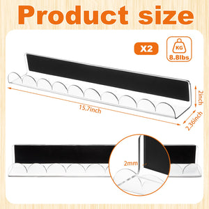 YooNotee 2 Pcs Scalloped Magnetic Book Shelf for Whiteboard 15.8 Inch Reusable Acrylic Floating Bookshelves Magnetic Book Jar Holder for Whiteboard Refrigerator Office Teacher Kitchen (Clear)