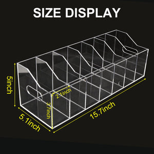 Ymjhdfe Belt Organizer - 7 Compartment Acrylic Belt Display Case for Closet Ties and Bow Ties (Large)