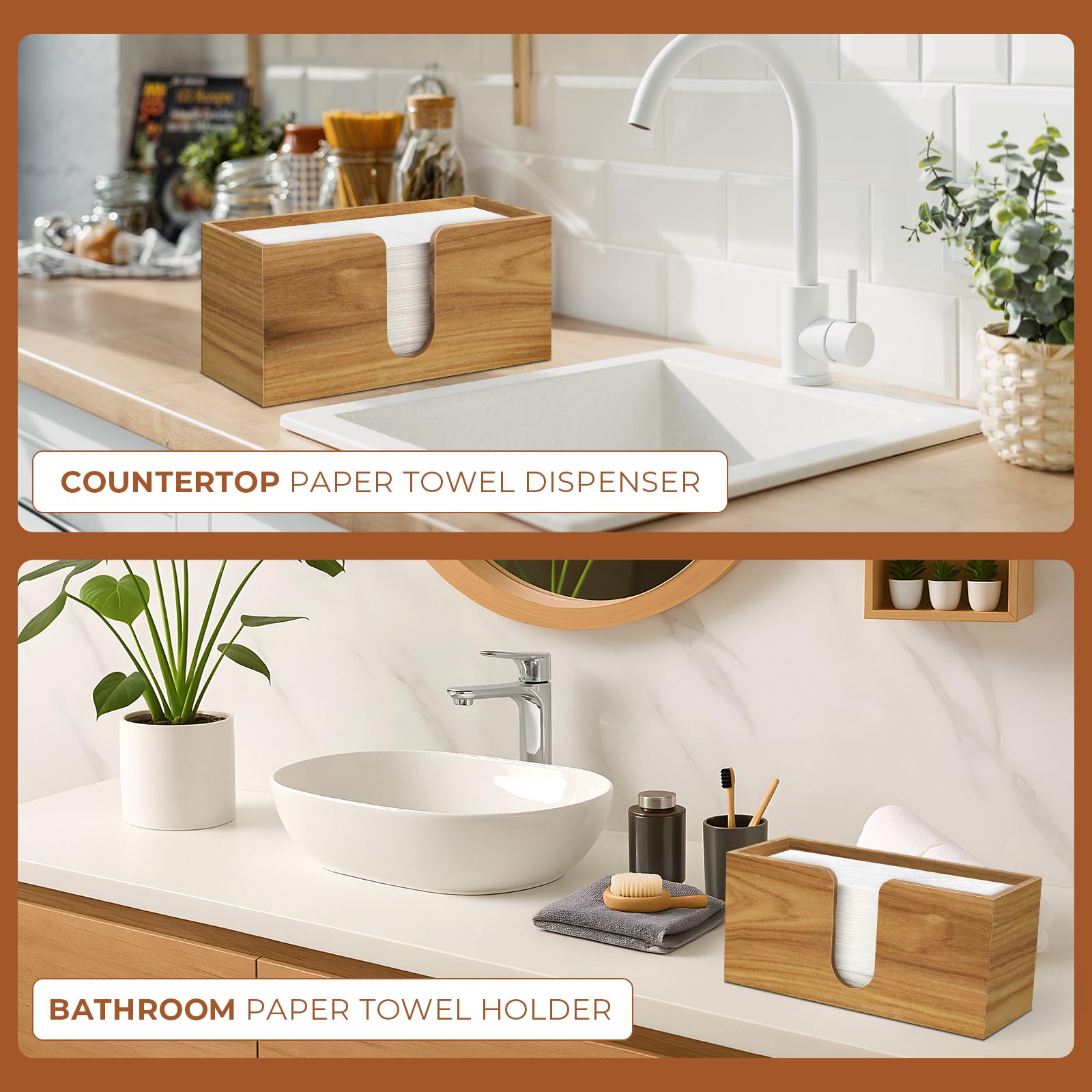 Wooden Countertop Paper Towel Dispenser – Yosham