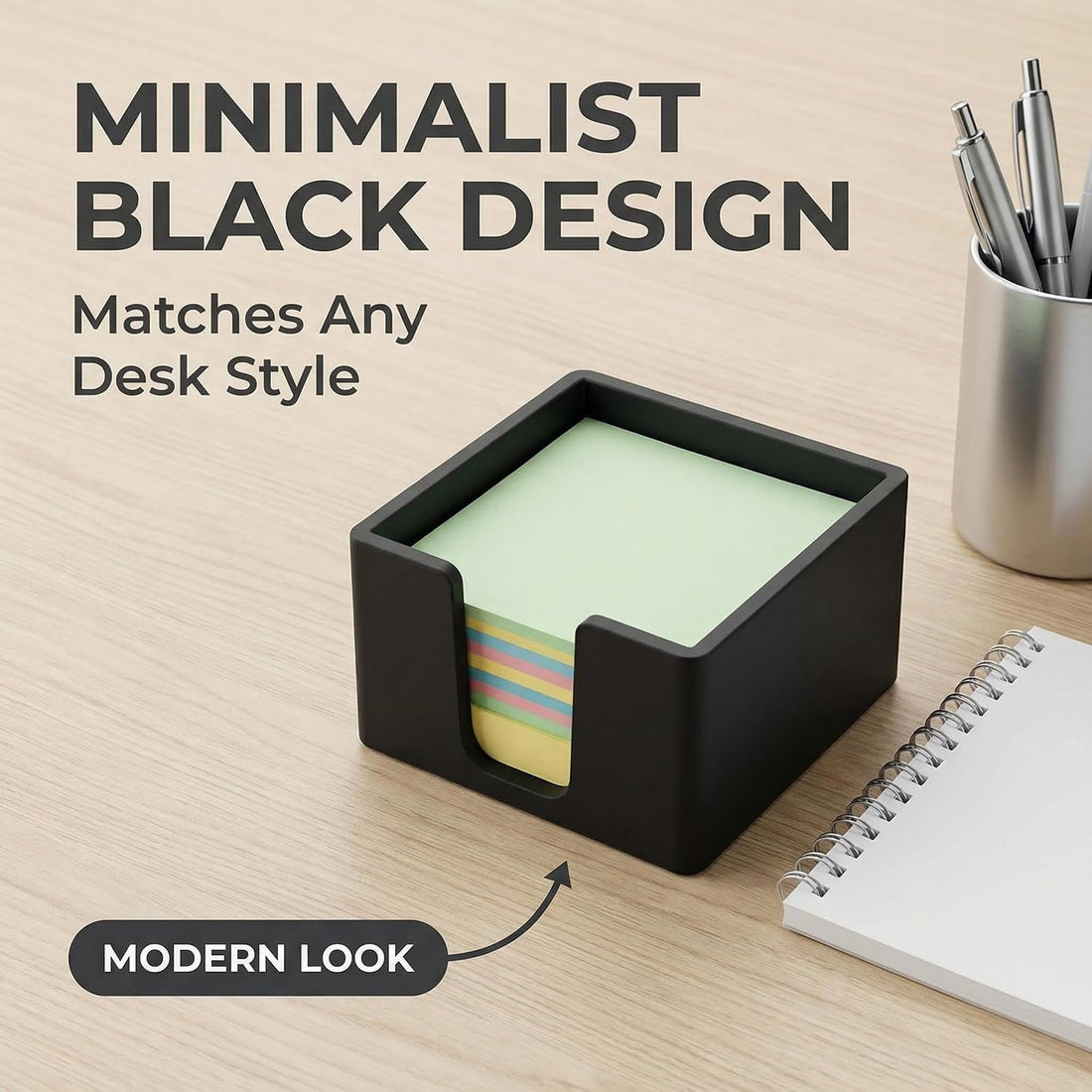 Matte Black Sticky Note Holder for 3×3 in Notes – view 5