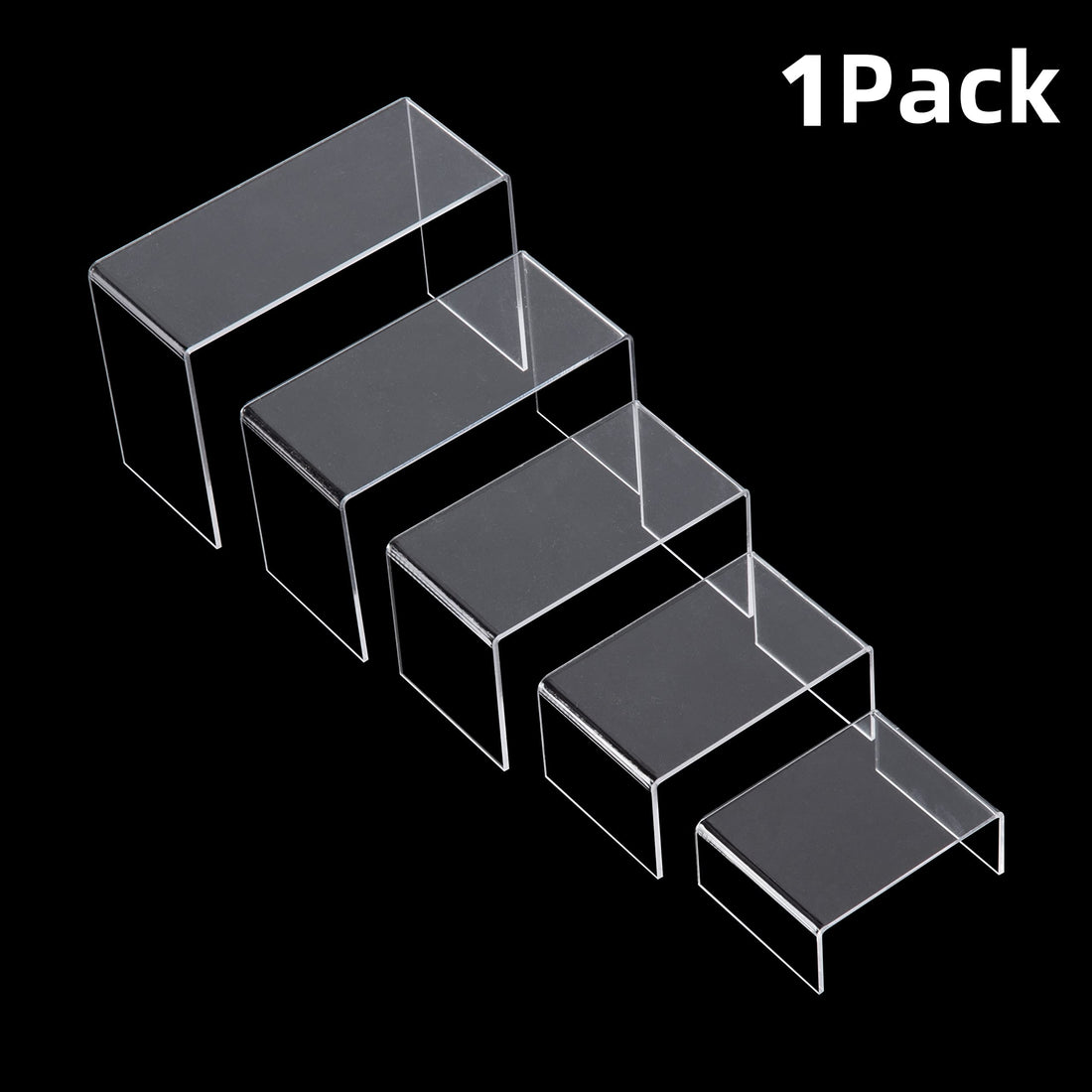 Clear Acrylic Display Riser Stairs, 5 Sizes, 2 Sets (10 Pcs) – view 4