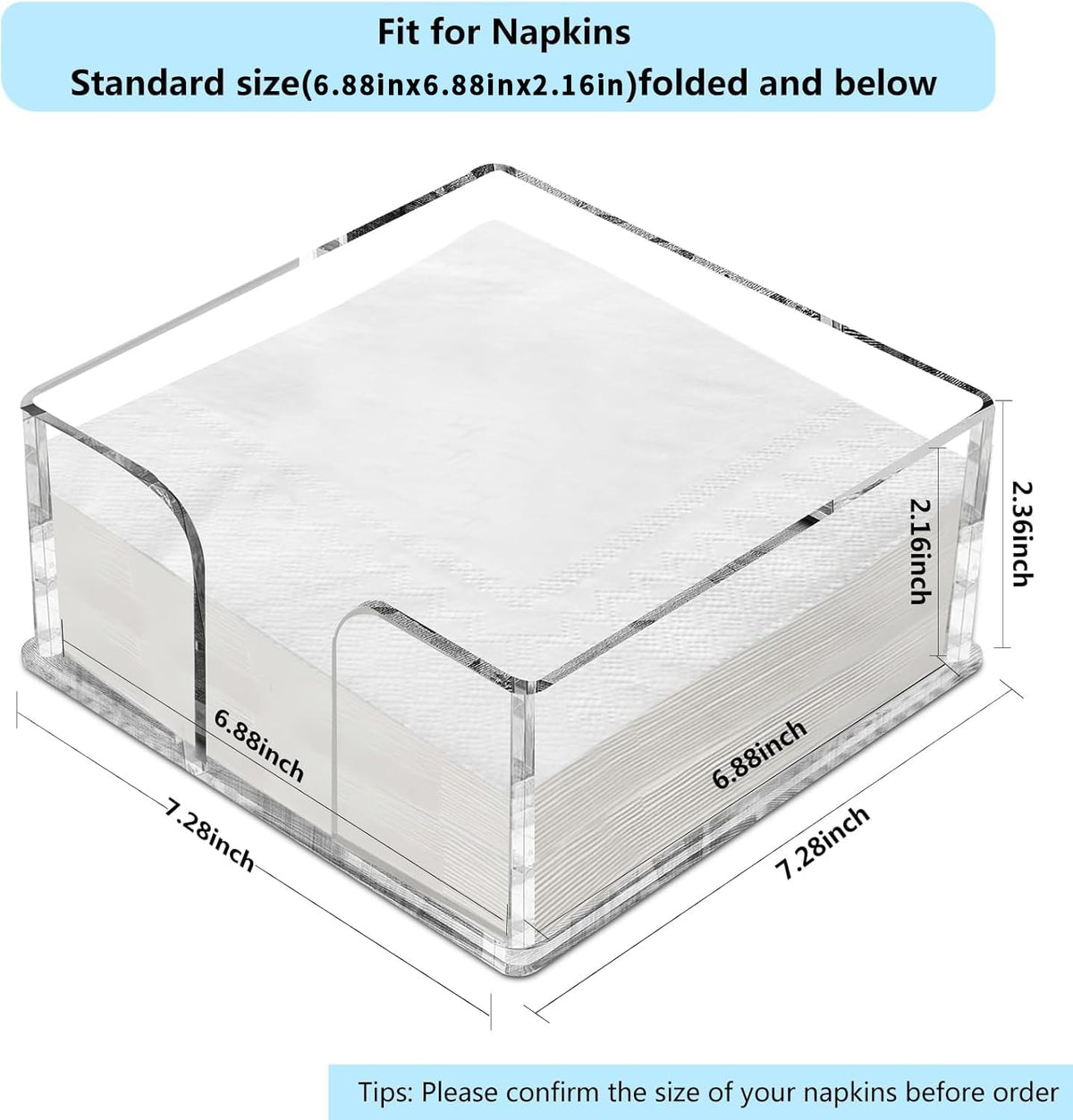 Fits standard napkins