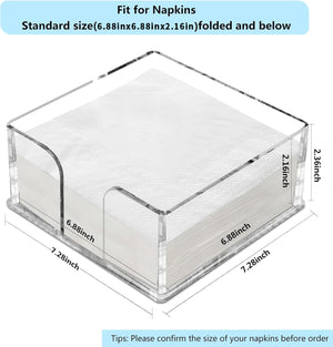 Clear Acrylic Napkin Holder for Table, 7x7 In – Yosham