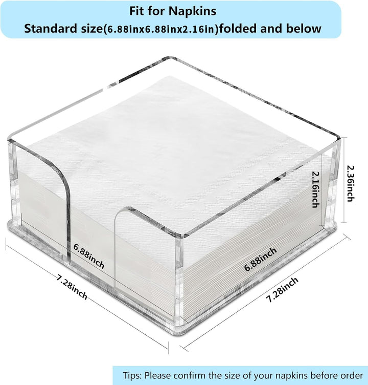 Square Clear Acrylic Napkin Holder for Table, 7 x 7 in – view 2