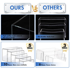 Large Clear Acrylic Display Risers, 10 Pcs – Yosham