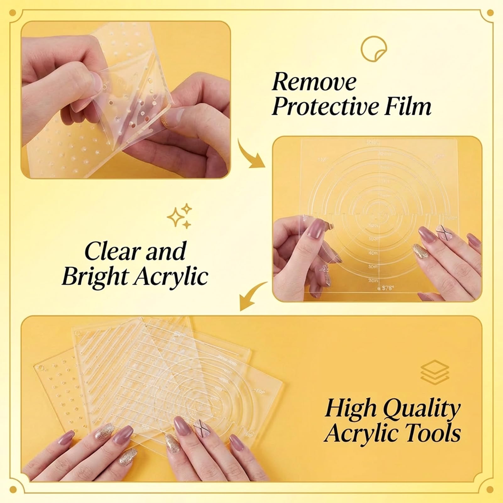 Acrylic Sashiko Embroidery Stencils, 5 Pc – view 4