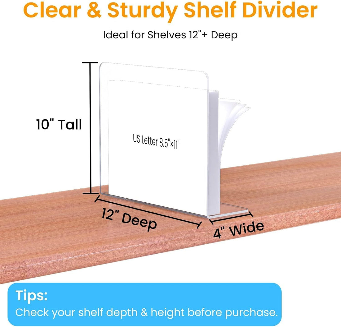 Acrylic Shelf Dividers for Wardrobe, 4 Pk — Pack of 4 – view 2