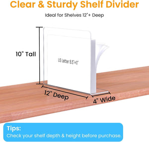 Acrylic Shelf Dividers for Wardrobe, 4 Pk – Yosham