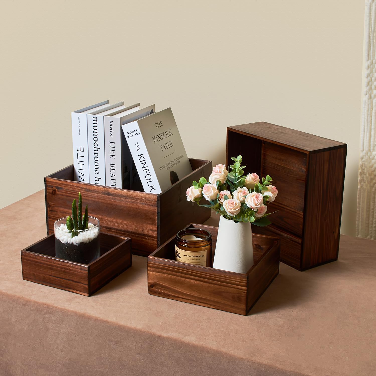 Rustic Brown Wood Display Riser Set, 4 Pcs – view 4