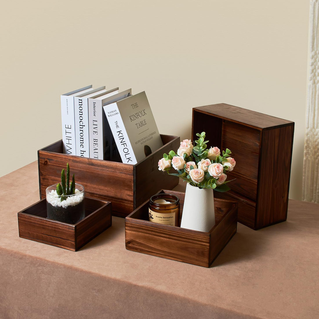 Rustic Brown Wood Display Riser Set, 4 Pcs – view 4
