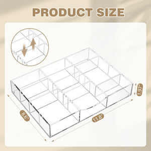 Clear Acrylic Drawer Organizer, 9 Compartments – Yosham