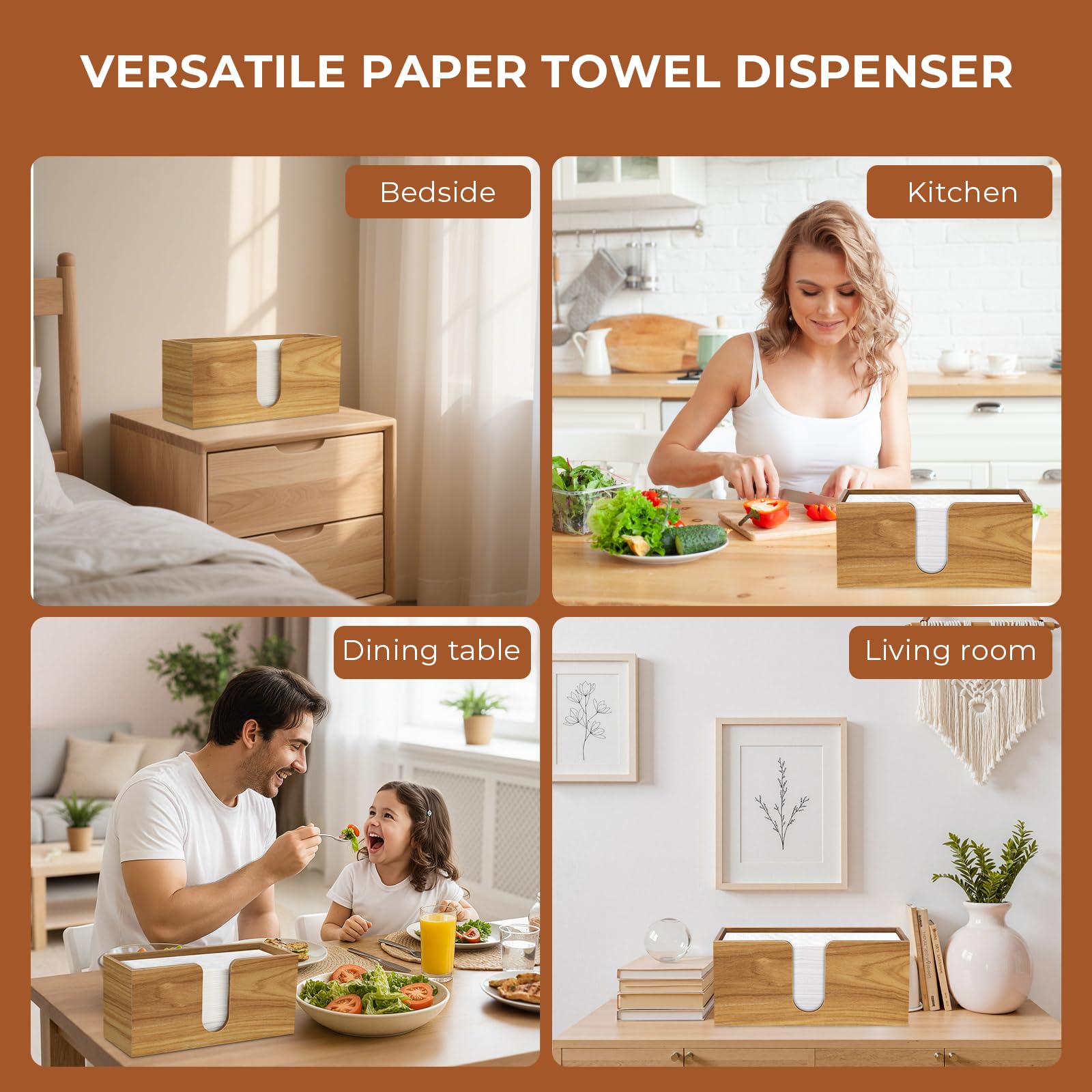 Wooden Countertop Paper Towel Dispenser – Yosham